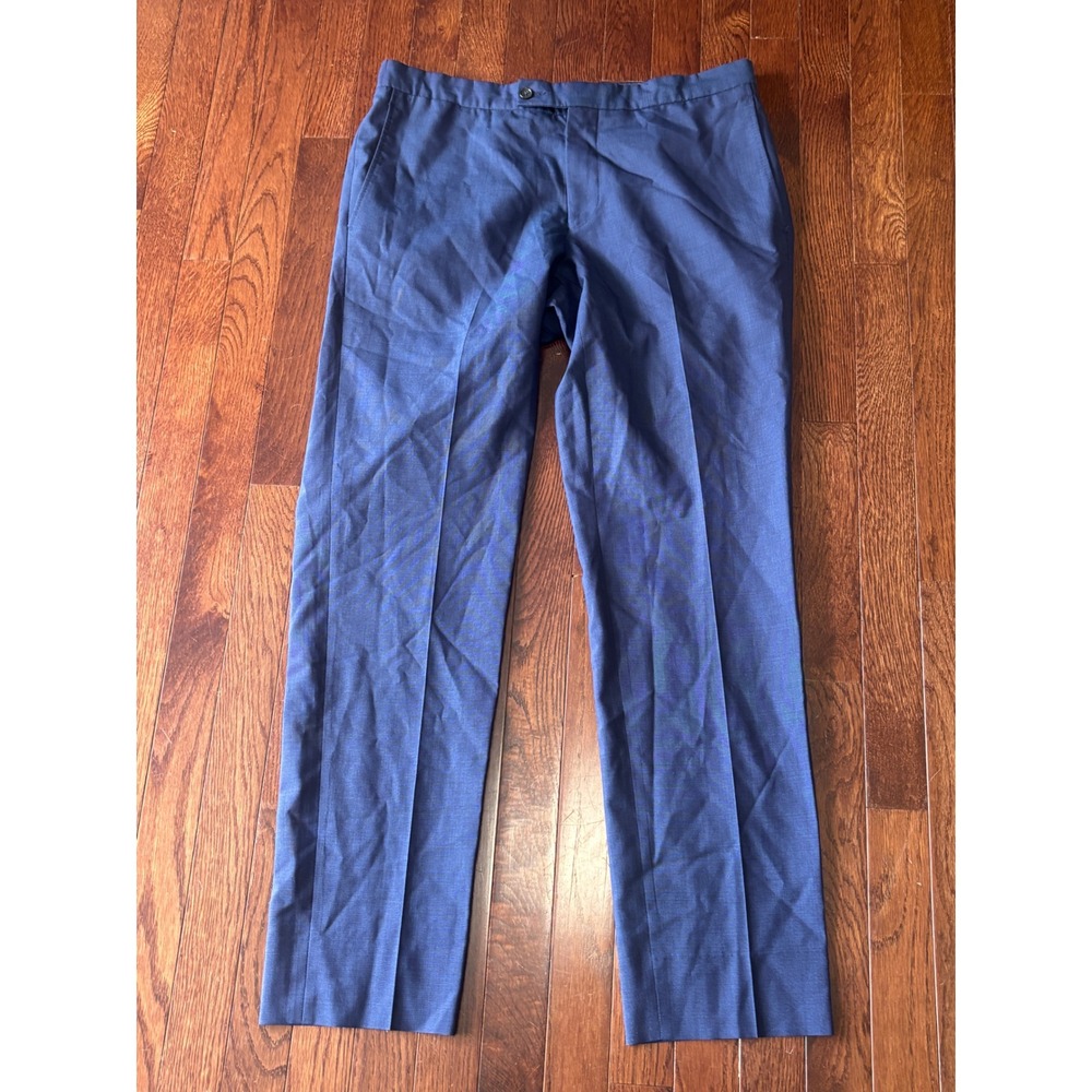 Ted Baker London Jefferson Pant Mens 34R Blue 100% Wool Dress Trousers TB66251